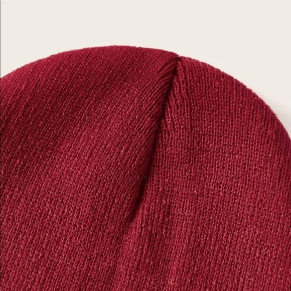 Maroon Unisex Beanie - Picture 2 of 3